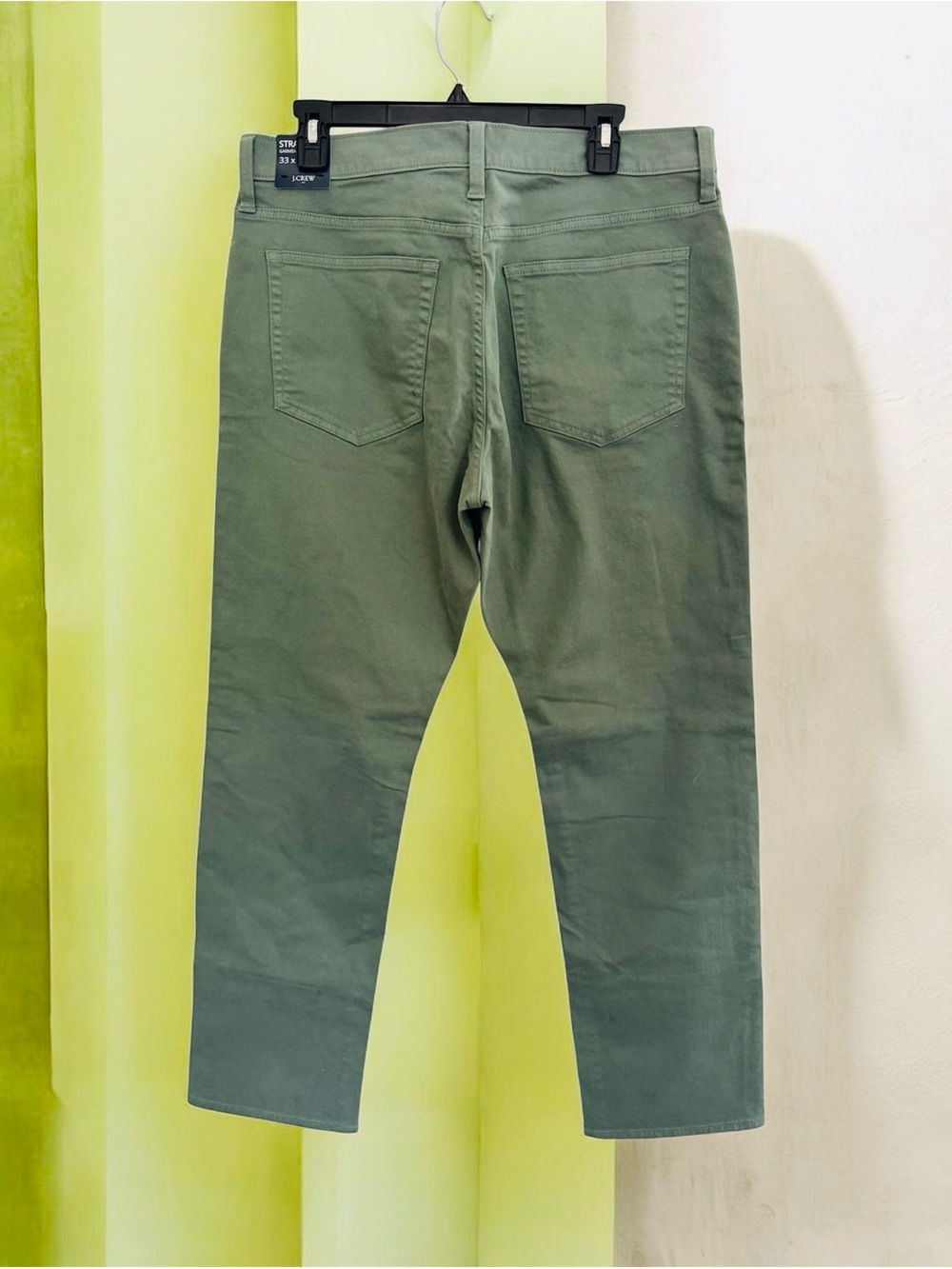 J. Crew Men's Olive Straight-Leg Jeans